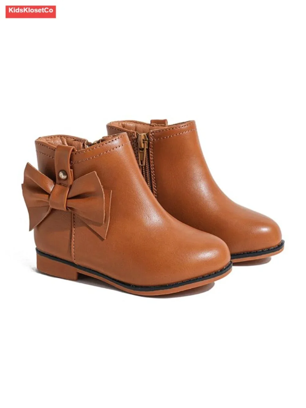 Girls Ankle Boots with Zipper Suede Booties Bow Toddler Little Kids